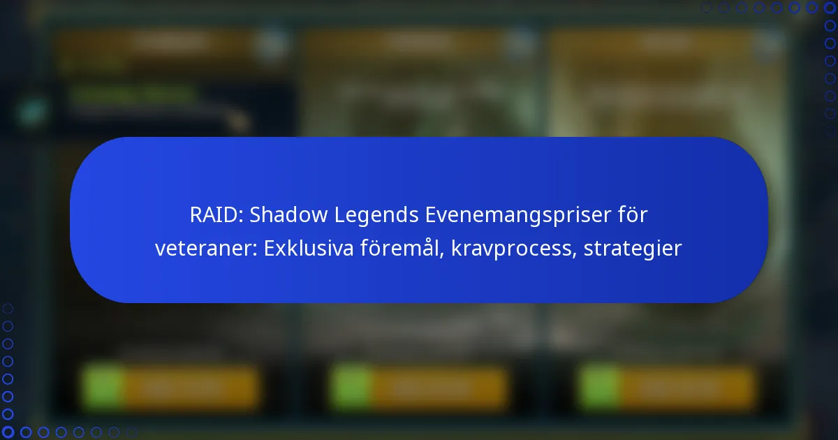 RAID: Shadow Legends Evenemangspriser för veteraner: Exklusiva föremål, kravprocess, strategier