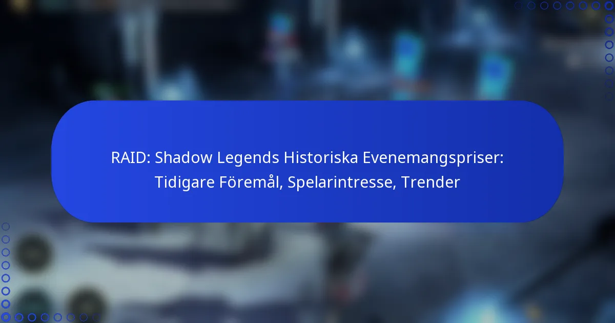 RAID: Shadow Legends Historiska Evenemangspriser: Tidigare Föremål, Spelarintresse, Trender