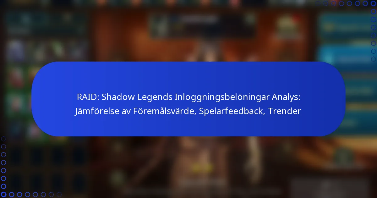RAID: Shadow Legends Inloggningsbelöningar Analys: Jämförelse av Föremålsvärde, Spelarfeedback, Trender