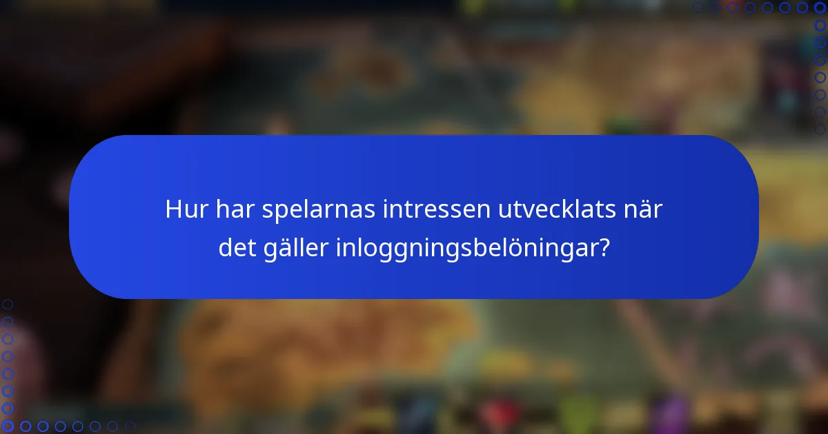 Hur har spelarnas intressen utvecklats när det gäller inloggningsbelöningar?