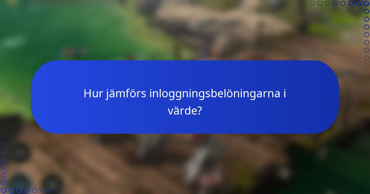 Hur jämförs inloggningsbelöningarna i värde?
