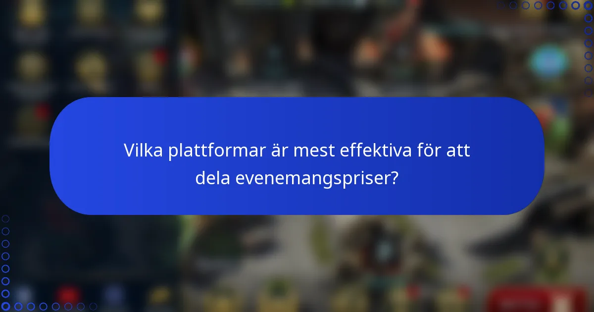 Vilka plattformar är mest effektiva för att dela evenemangspriser?