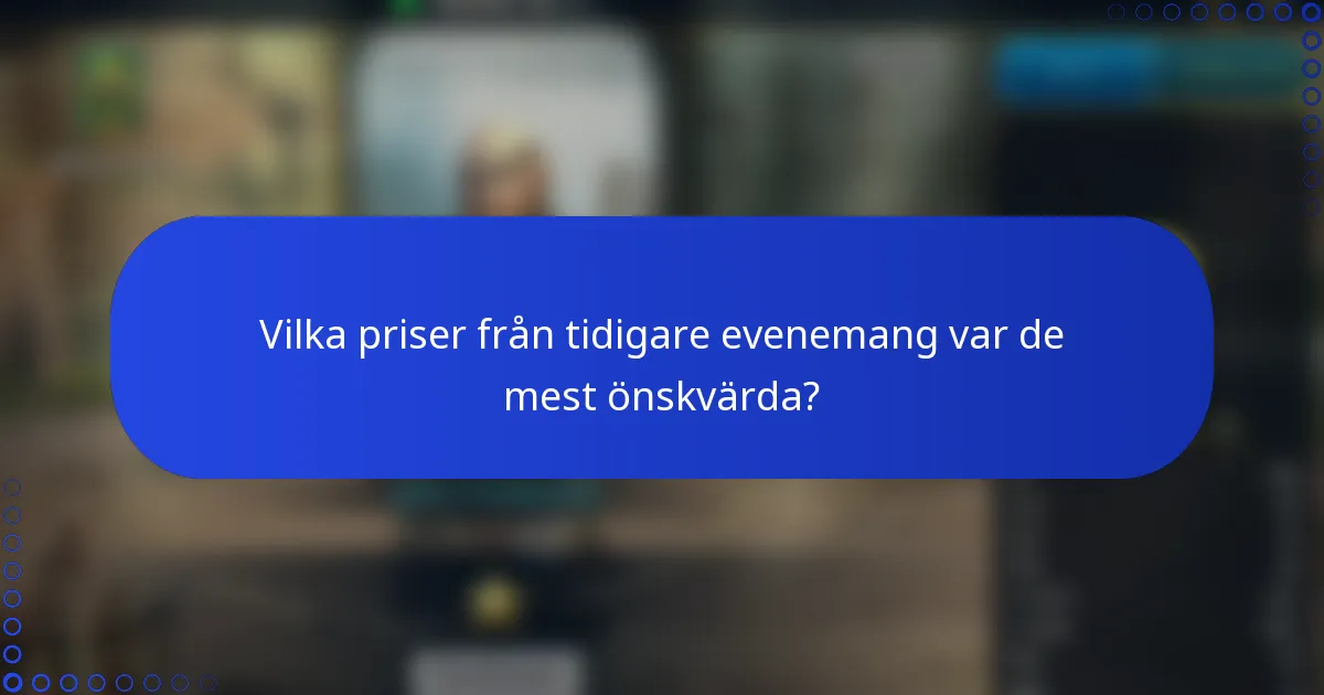 Vilka priser från tidigare evenemang var de mest önskvärda?