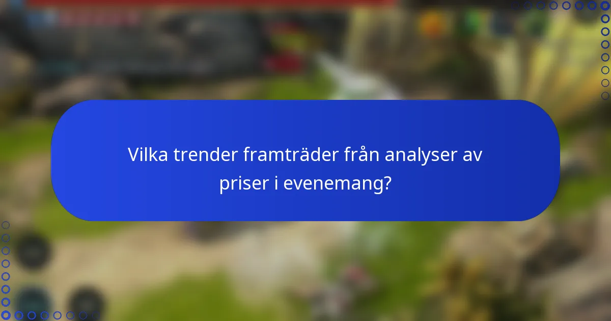 Vilka trender framträder från analyser av priser i evenemang?