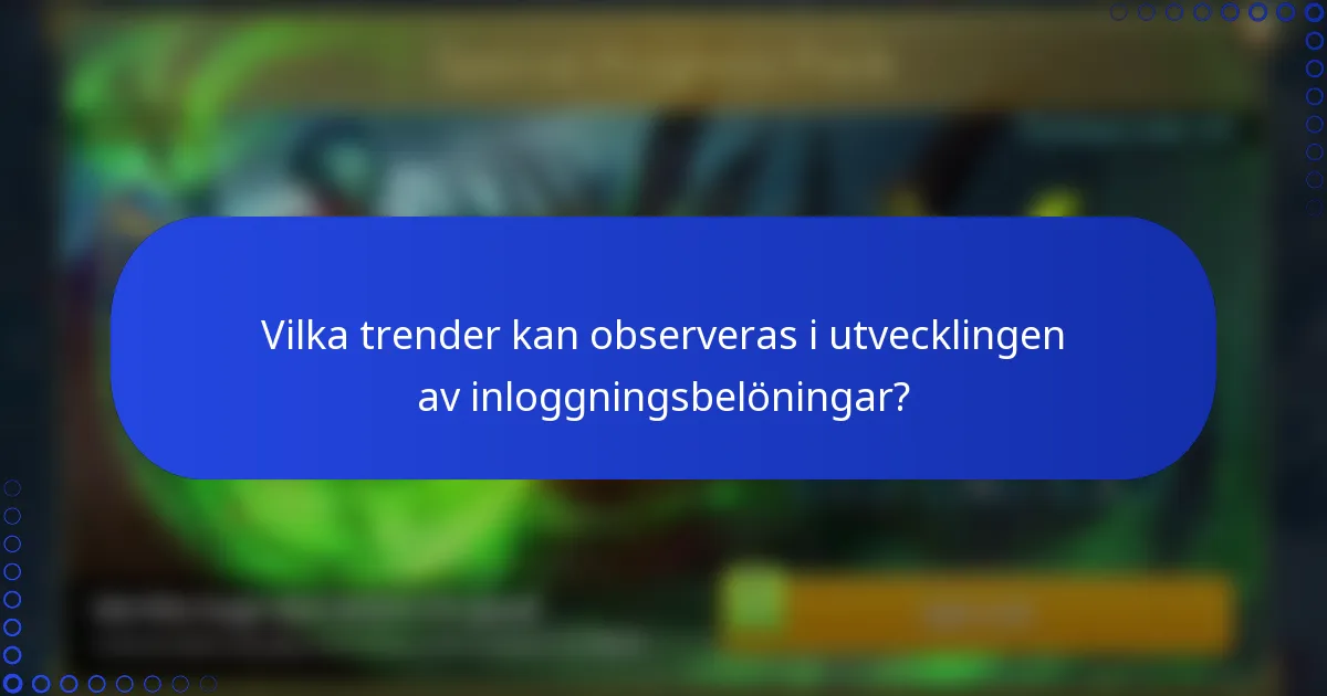 Vilka trender kan observeras i utvecklingen av inloggningsbelöningar?